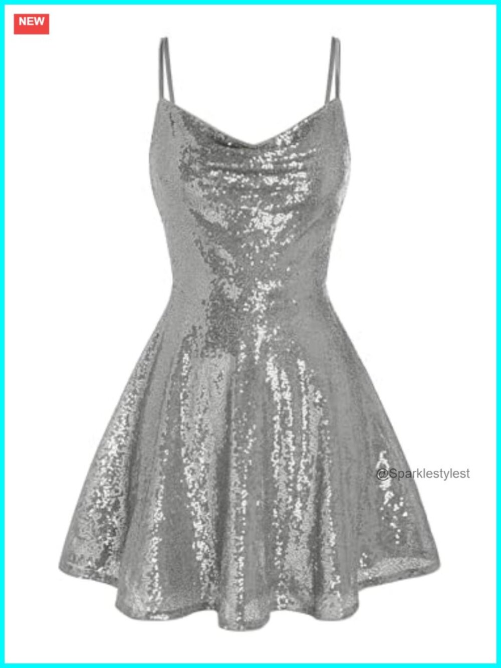Women's Sequin Sparkle Sleeveless V-Neck Bodycon Mini Club Dress